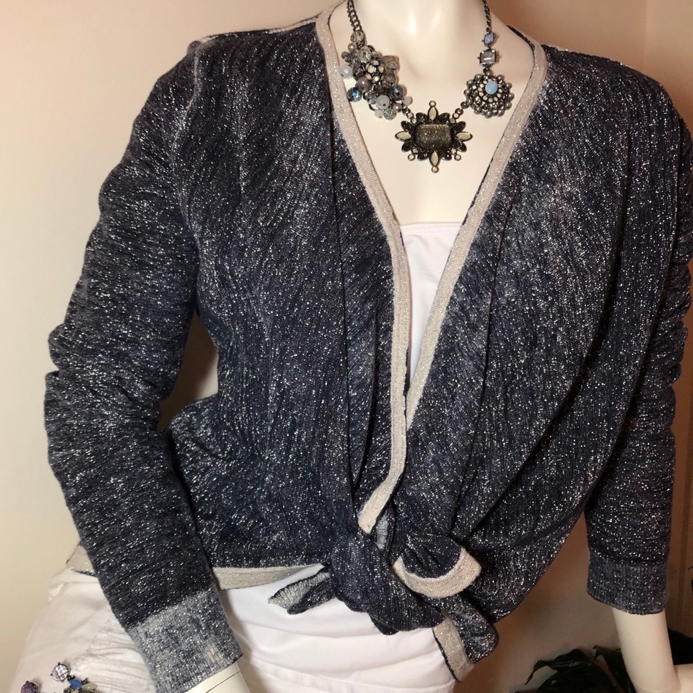 Chico’s Shimmer Sweater Covering/Jacket Sz 0 = 4/6